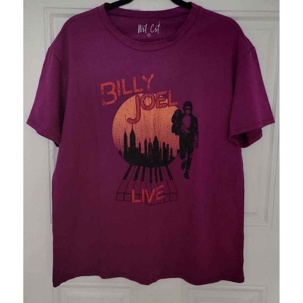 Wst Cst Billy Joel Live City Graphite Adult TShirt short sleeve crewneck Sz L...